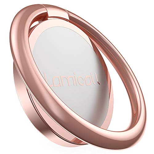 Lamicall Ring Handy Halter, Finger Ring Stand - Universal 360° Handy Selfie Halterung Ständer für iPhone 15, 14, 13, 12, 11 Pro, Xs Max XR 8 7 Plus, Samsung S23, alle Android Smartphone - Rose Gold von Lamicall