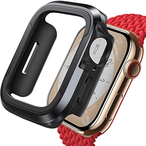 Lamicall Schutzhülle für Apple Watch Series 7/8/9 [45mm] - Hard Hülle 【Aluminium Rahmen】, Ultraleicht Schutz Hülle ohne Displayschutz, Kratzfest TPU Case für iWatch 7/8/9 45mm - Schwarz von Lamicall