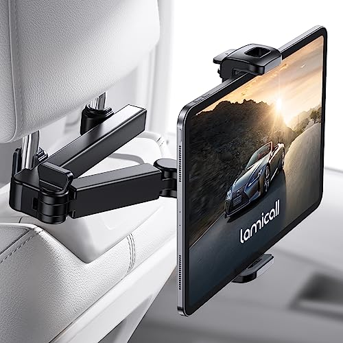 Lamicall Tablet Halterung Auto, Tablethalterungen Auto - Ausziehbar KFZ Tablet Halter Kopfstütze, Universal Tablet Kopfstützenhalter für iPad, für Switch, Sumsung Tab, Smartphone & 4,7-11 Zoll Geräte von Lamicall