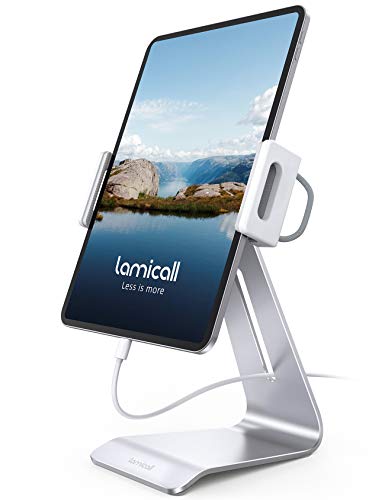 Lamicall Tablet Ständer, Verstellbare Tablet Halterung - Universal 360 Drehung Halter, Stand für 2022 iPad Pro 9.7, 10.5, 12.9, iPad Air Mini 6 5 4 3 2, Switch, Tab, iPhone, und Tablet mit 4.7-13 Zoll von Lamicall