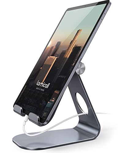 Lamicall Tablet Ständer Verstellbare, Tablet Halterung - Universal Halter, Halterung, Dock für 2022 iPad Pro 9.7, 10.5, 11, 12.9, iPad Air Mini 2 3 4, Samsung Tab, und Tablet mit 4.7-13 Zoll - Grau von Lamicall