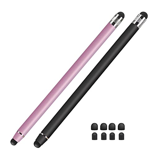 Lamkrtlp Tablet Stift, 2 Pack Touchscreen Stift 2 in 1 Gummi Stylus Touch Pen für iPhone iPad Pro Mini Samsung Galaxy Surface Huawei Lenovo usw (Schwarz+Roségold) von Lamkrtlp