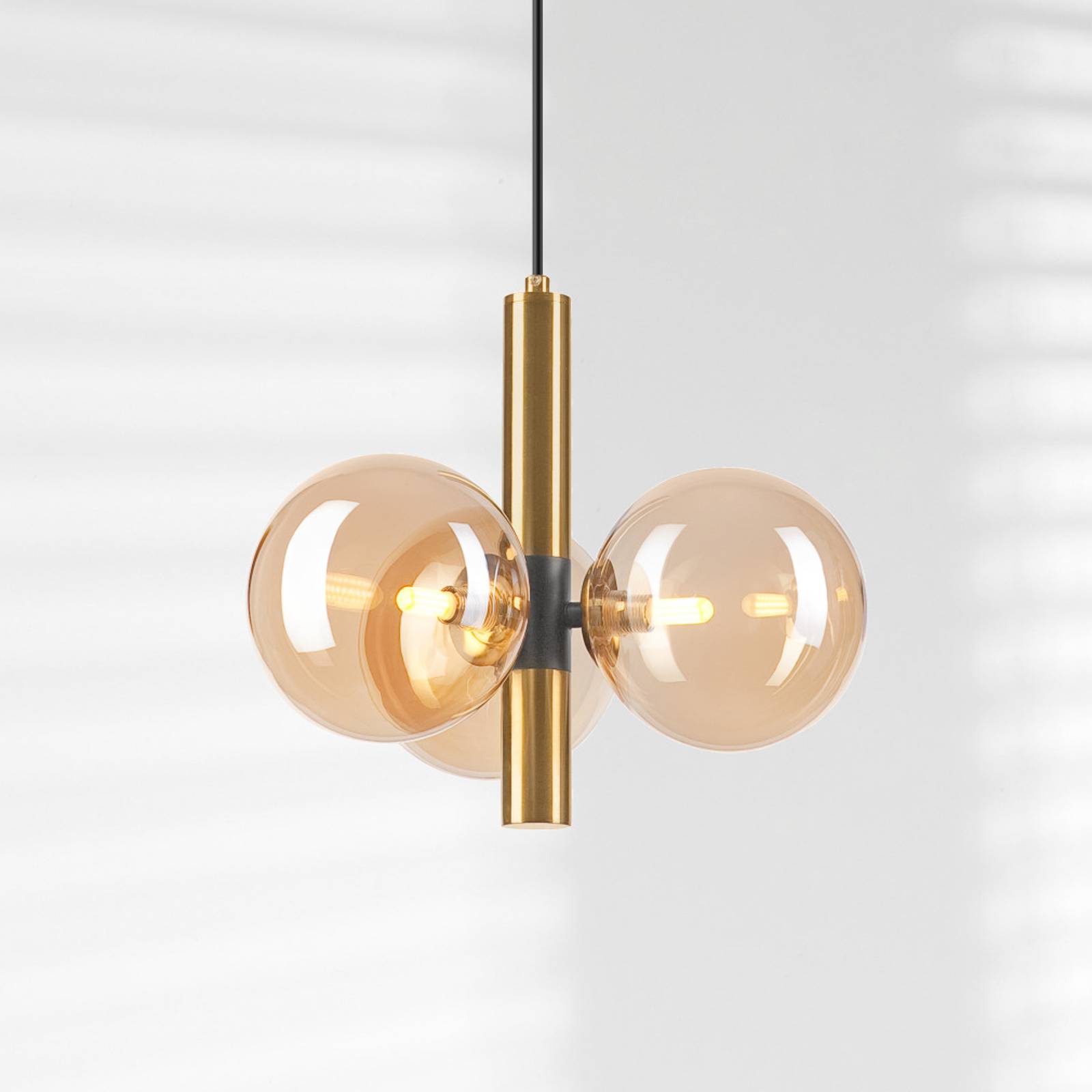 Hängeleuchte Natalia, 3-flammig, Glas, gold Hängeleuchte Natalia, 3-flammig, Glas, gold von Lamkur Lighting