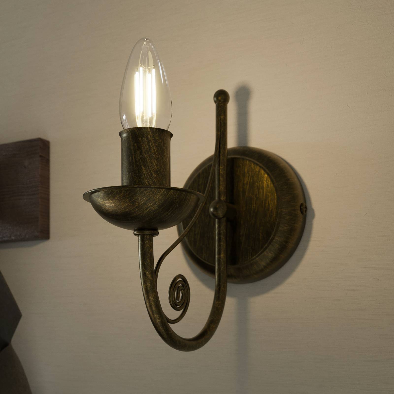 Wandlampe Ayleen aus Stahl ohne Schirm, schwarz Wandlampe Ayleen aus Stahl ohne Schirm, schwarz von Lamkur