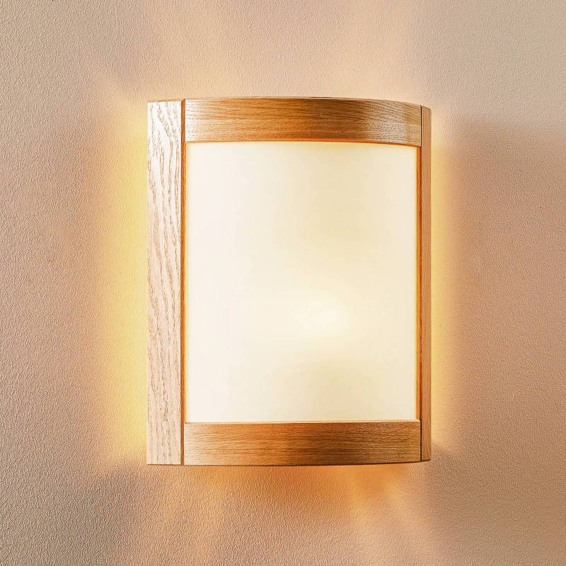 Wandleuchte Zanna aus Holz, Höhe 34 cm, eiche hell von Lamkur