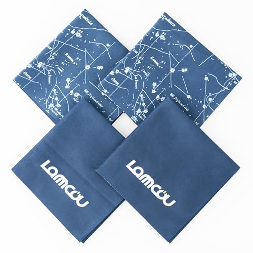 Brillenputztücher, Lammcou Brillentücher Mikrofaser optikerqualität Brillenreinigungstücher, Fusselfrei Microfibre Glass Cleaning Cloth für Kamera, Display, Handys, Tablet, 25 * 25cm (Blue-Star-4pcs) von Lammcou