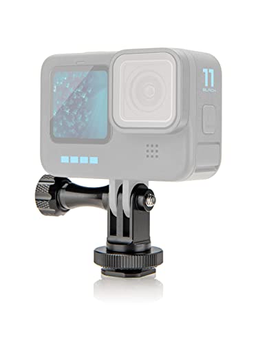 Lammcou Action Kamera Blitzschuh Halterung Adapter, Aluminium Stativschraube zu DSLR Kamera und Mount Adapter Kompatibel mit GoPro Hero 13 11 12 10 9 Max Osmoaction Yi & DSLR Kamera Hotshoe Mount von Lammcou
