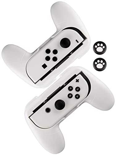Lammcou Joycon Griff Halterung Kompatibel mit Nintendo Switch OLED & Switch Joy Con Controller Schutzhülle Zubehör Hand Grip Holder Accessories-Weiß von Lammcou