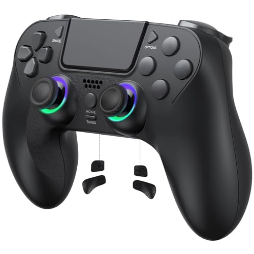 Wireless Controller für PS4, Wireless Game Controller Joystick für PS4/Pro/Slim Konsole mit Doppelte Vibration/6-Achsen Gyro Sensor/Audio-Funktion/RGB-LED Wireless Controller für PS4, Wireless Game Controller Joystick für PS4/Pro/Slim Konsole mit Doppelte Vibration/6-Achsen Gyro Sensor/Audio-Funktion/RGB-LED von Lampelc