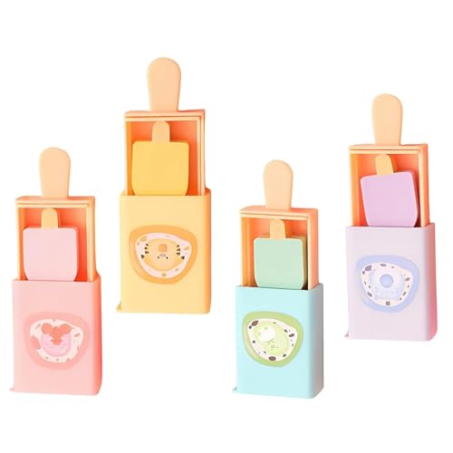 Lamppdcor 4PCS -Eiscremöler, süße Gummi Magical Box Bleistift Eraser für Kinder Girls School von Lamppdcor