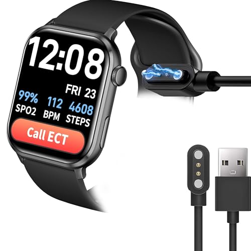 Kompatibel mit Coco Smartwatch Ladegerät, Magnetisches Ersatzladegerät Kompatibel für Coco BT2, BT2-Z Smartwatch (Schwarz, für BT2, BT2-Z) von Lamshaw