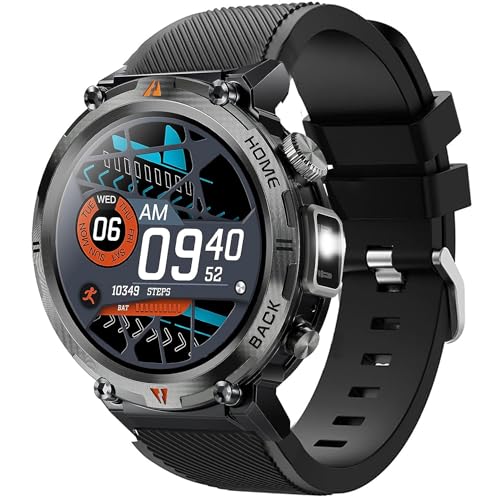 Kompatibel mit EIGIIS KE3 Smartwatch-Bändern, Sport-Silikonband Ersatzarmband kompatibel mit KE2, KE3, KE5, KE6, K22, K27, K55, K56, K57, DM50, HM09, I32, S35 Military Watch (Schwarz) von Lamshaw