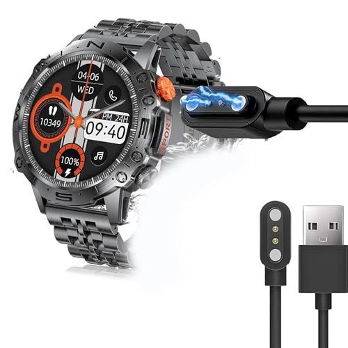 Kompatibel mit ESFOE Military Smartwatch-Ladegerät, Lamshaw Magnetisches USB-Ladekabel Ersatzladekabel Kompatibel mit LIGE ST19, ESFOE ST19, FOXBOX ST19, FEELNEVER ST19 1,4 Zoll Watch von Lamshaw