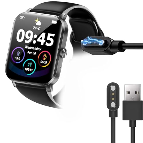 Kompatibel mit QONBINK Smart Watch Ladegerät, Magnetisches USB-Ersatzladegerät Kompatibel für QONBINK, ganopterygon L70 4.7 cm Smart Watch (Schwarz, für L70 Watch) von Lamshaw