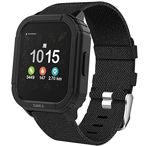 Lamshaw Ersatzarmband für Cubitt Jr Smartwatch, atmungsaktives Nylon-Gewebe, Ersatzzubehör, kompatibel mit Cubitt Jr Smartwatch (schwarz) von Lamshaw