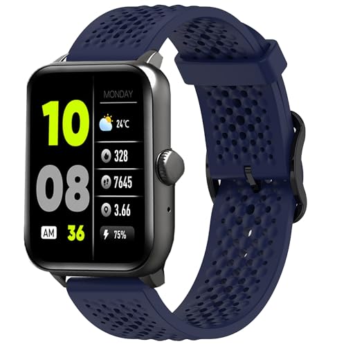 Lamshaw Kompatibel mit 3Plus Smartwatch-Bändern, Silikonband mit Metallschnalle, kompatibel mit 3Plus Mega/Callie/Vibe Fit/Vibe Plus/Vibe +/Vibe+ (Gen 2)/Vibe Lite/Vibe Lite BT/Vibe Pro/Cruz von Lamshaw