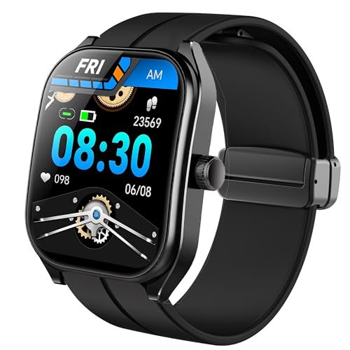 Lamshaw Kompatibel mit Aolon Curve Smartwatch-Armband, 22 mm, weiches Silikon, magnetische Schnalle, Sport-Armband, Ersatzbänder, kompatibel mit Aolon Curve 5,1 cm (2 Zoll) Smartwatch (schwarz) von Lamshaw