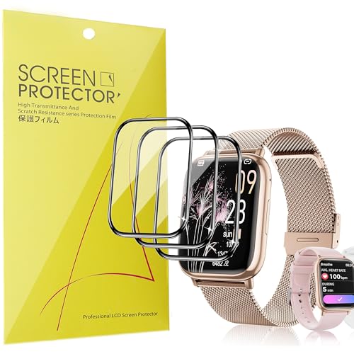 Lamshaw Kompatibel mit Loekneue G93 1,83 Zoll Smart Watch Displayschutzfolie, 3D Vollständige Abdeckung, HD Ultra Transparent. (3 Packungen) von Lamshaw