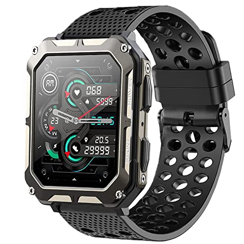 Lamshaw Kompatibel mit Pureroyi Militär-Smartwatch-Bändern, Silikon-Ersatzarmbänder Sportarmband mit Metallschnalle, kompatibel mit Pureroyi 4,7 cm C20 Pro Militär/Meoonley 1,83 Zoll C20 Pro von Lamshaw