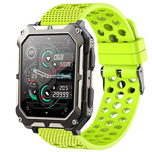 Lamshaw Kompatibel mit Pureroyi Militär-Smartwatch-Bändern, Silikon-Ersatzarmbänder Sportarmband mit Metallschnalle, kompatibel mit Pureroyi 4,7 cm C20 Pro Militär/Meoonley 1,83 Zoll C20 Pro Lamshaw Kompatibel mit Pureroyi Militär-Smartwatch-Bändern, Silikon-Ersatzarmbänder Sportarmband mit Metallschnalle, kompatibel mit Pureroyi 4,7 cm C20 Pro Militär/Meoonley 1,83 Zoll C20 Pro von Lamshaw