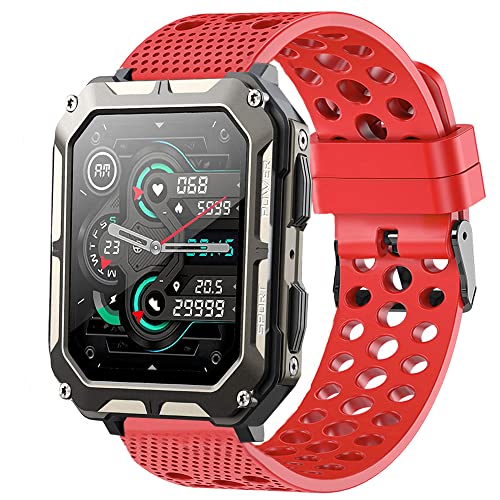 Lamshaw Kompatibel mit Pureroyi Militär-Smartwatch-Bändern, Silikon-Ersatzarmbänder mit Metallschnalle, kompatibel mit Pureroyi 4,6 cm C20 Pro, Militär/Meoonley 4,6 cm C20 Pro Lamshaw Kompatibel mit Pureroyi Militär-Smartwatch-Bändern, Silikon-Ersatzarmbänder mit Metallschnalle, kompatibel mit Pureroyi 4,6 cm C20 Pro, Militär/Meoonley 4,6 cm C20 Pro von Lamshaw