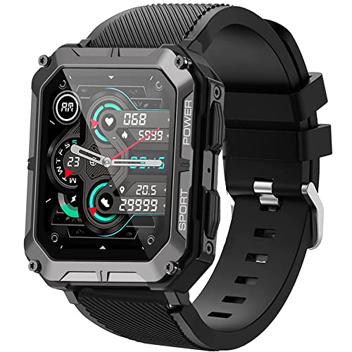 Lamshaw Kompatible Pureroyi Militär-Smartwatch-Bänder, Classic Silikon-Ersatzbänder, kompatibel mit Pureroyi 1,83 Zoll C20 Pro Militär/Meoonley 1,83 Zoll C20 Pro Watch/Kospet Tank M2 4,7 cm von Lamshaw