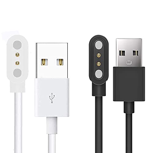 Lamshaw Magnetisches Ladegerät, kompatibel mit DREMAC FV6 1,85 Zoll Smart Watch, magnetisch, USB-Ladegerät, kompatibel mit DREMAC FV6 1,85 Zoll Smart Watch. (2 Packs Schwarz + Weiß) von Lamshaw