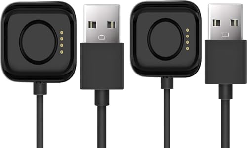 Lamshaw Magnetisches Ladegerät, kompatibel mit Oneplus Watch 3 Smartwatch für Smartwatch, Ladegerät, tragbar, kompatibel mit Oneplus Watch 3 (2 Packs Schwarz + Schwarz) von Lamshaw