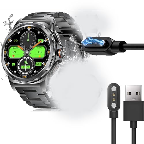 Lamshaw Magnetisches Ladegerät kompatibel mit LIGE SML6 1,43 Zoll Smart Watch, magnetisch, USB-Ladegerät, kompatibel mit LIGE SML6 Smart Watch (schwarz) von Lamshaw