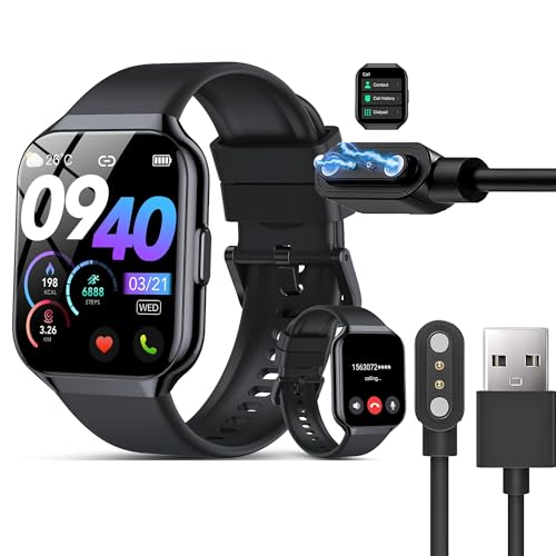 Lamshaw Magnetisches Ladegerät kompatibel mit QCOQ P98 1,96 Zoll Smart Watch, magnetisch, USB-Ladegerät, kompatibel mit QCOQ P98 (schwarz) von Lamshaw