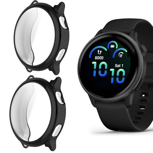 Lamshaw Schutzhülle für Garmin Vivoactive 6, weich, TPU-beschichtet, vollständige Schutzhülle, kratzfest, kompatibel mit Garmin Vivoactive 6, vívoactive 6 Smartwatch, 2 Stück, Schwarz + Schwarz Lamshaw Schutzhülle für Garmin Vivoactive 6, weich, TPU-beschichtet, vollständige Schutzhülle, kratzfest, kompatibel mit Garmin Vivoactive 6, vívoactive 6 Smartwatch, 2 Stück, Schwarz + Schwarz von Lamshaw