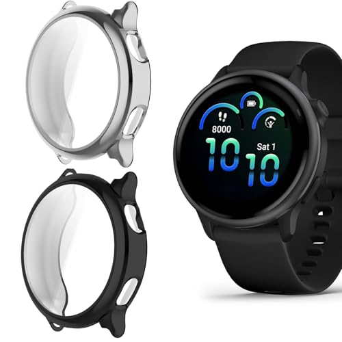 Lamshaw Schutzhülle für Garmin Vivoactive 6, weich, TPU-beschichtet, vollständige Schutzhülle, kratzfest, kompatibel mit Garmin Vivoactive 6, vívoactive 6 Smartwatch, 2 Stück, Schwarz + Silber Lamshaw Schutzhülle für Garmin Vivoactive 6, weich, TPU-beschichtet, vollständige Schutzhülle, kratzfest, kompatibel mit Garmin Vivoactive 6, vívoactive 6 Smartwatch, 2 Stück, Schwarz + Silber von Lamshaw
