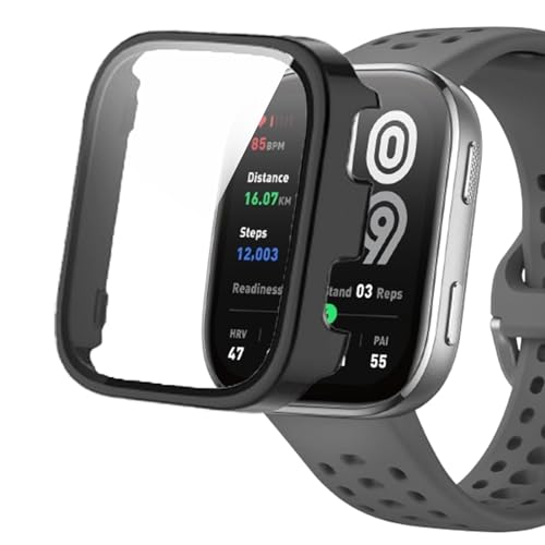 Lamshaw Schutzhülle kompatibel mit Amazfit Bip 6 Smart Watch, hartes PC-Material, ultradünn, Hartglas, kompatibel mit Amazfit Bip 6 (schwarz) von Lamshaw