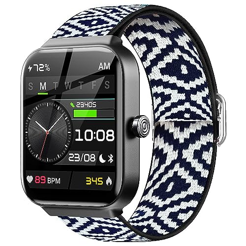 Lamshaw Smartwatch-Bänder, kompatibel mit Fitpolo IDW15, 19 mm, elastisches Nylon, verstellbares Ersatzarmband, Zubehör für Damen und Herren, kompatibel mit Fitpolo IDW15 4,6 cm Smartwatch/TMHAI Lamshaw Smartwatch-Bänder, kompatibel mit Fitpolo IDW15, 19 mm, elastisches Nylon, verstellbares Ersatzarmband, Zubehör für Damen und Herren, kompatibel mit Fitpolo IDW15 4,6 cm Smartwatch/TMHAI von Lamshaw