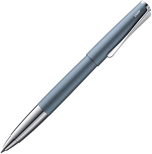 LAMY 1234857 studio Tintenroller 366 – Zeitloser Tintenroller in der Farbe Glacier aus rostfreiem Edelstahl und propellerförmigem Clip – Strichbreite M von Lamy