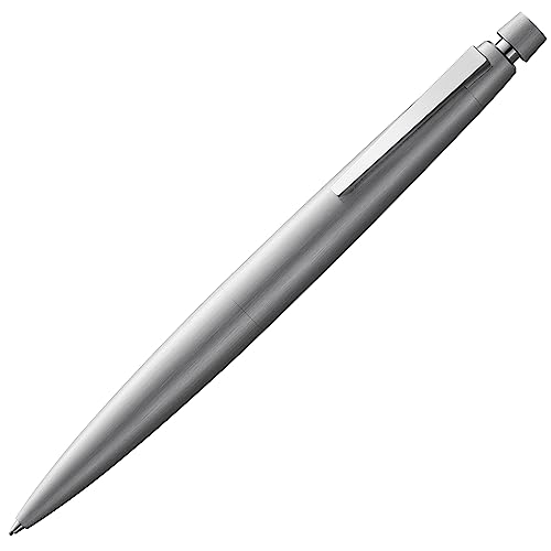 Lamy 2000 silver Druckbleistift – edler Minenbleistift im samtmatt polierten Gehäuse aus Edelstahl – perfekt ausbalanciert – Bleistift mit Feinstrichmine M 40 in Strichbreite 0,7 mm & Radiertip von Lamy