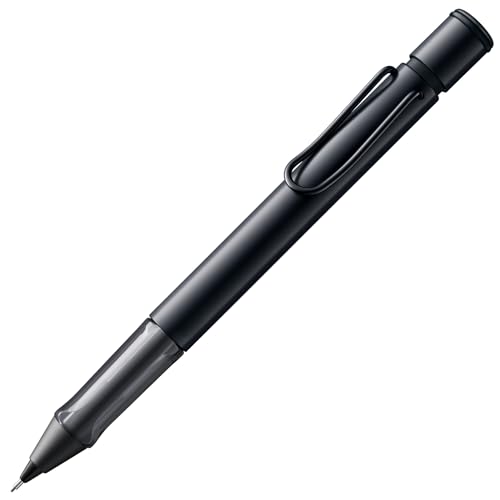 LAMY AL-star leichter Druckbleistift 171 aus Aluminium in schwarz mit transparentem Griffstück und Radiertip, inkl. Feinstrichmine 0,5 mm LAMY M 41 (0,5mm) von Lamy