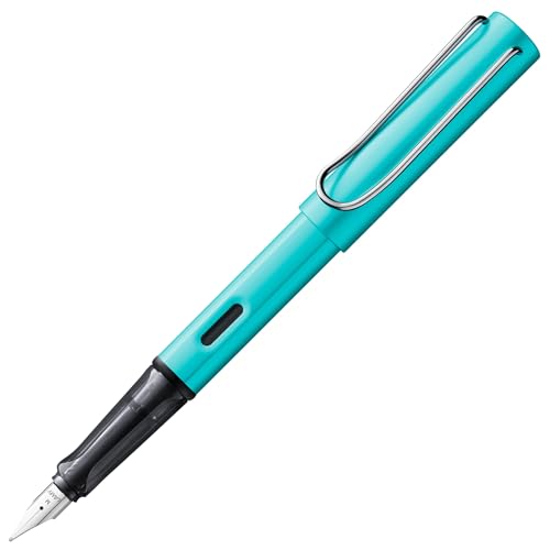 LAMY AL-star leichter Füllhalter 023 aus Aluminium in turmaline mit ergonomischem Griff und polierter Stahlfeder Stichbreite EF, inkl. Tintenpatrone LAMY T 10 blau von Lamy