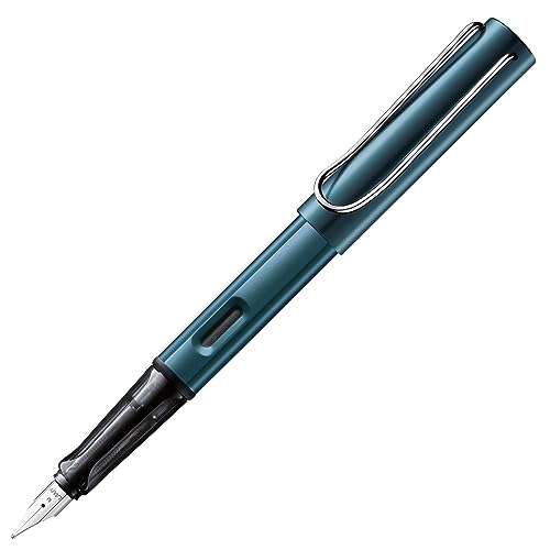 LAMY AL-star leichter Füllhalter 028 aus Aluminium mit ergonomischem Griff und polierter Stahlfeder, inkl. Tintenpatrone T 10 blau von Lamy