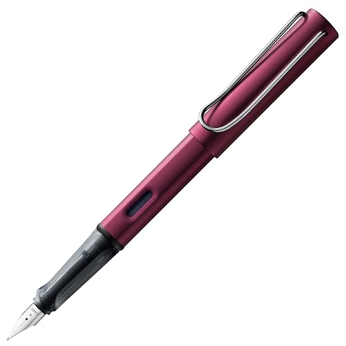 Lamy AL-star black purple Füller – Füllhalter mit ergonomischem Griff & polierter Stahlfeder in Strichbreite EF – leichtes Aluminiumgehäuse – inkl. Tintenpatrone T 10 blau – Rechtshänder von Lamy