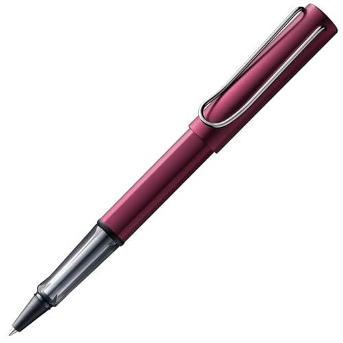 Lamy AL-star black purple Tintenroller - leichter Stift mit transparenten, ergonomischen Griff & Strichbreite M - Gehäuse aus Aluminium – mit Tintenrollermine M 63 Strichbreite M in schwarz von Lamy