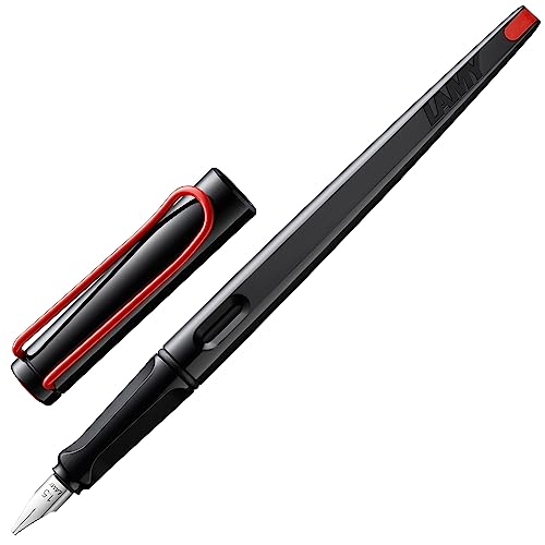 Lamy joy black Schönschreibfüller – Füllhalter mit ergonomischem Griff & polierter Stahlfeder in Strichbreite 1,1 mm – Kalligraphie Füller mit Bandzugfeder – inkl. Tintenpatrone T 10 blau von Lamy
