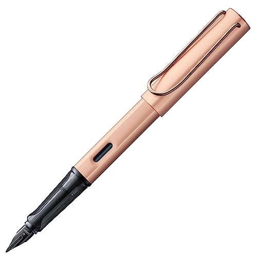 LAMY Lx Füllhalter 076 – Füller aus Aluminium in der Farbe Roségold mit transparentem Griffstück und Stahlfeder – Federstärke F von Lamy