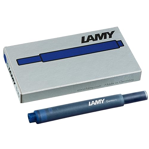 LAMY T 10 Tinte 825 – Tintenpatrone mit großem Tintenvorrat in der Farbe Blau-Schwarz für alle Lamy Patronenfüllhaltermodelle – 5 Stück / 1,25 ml, 1210655 von Lamy