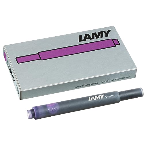 LAMY T 10 Tinte 825 – Tintenpatrone mit großem Tintenvorrat in der Farbe Violett für alle Lamy Patronenfüllhaltermodelle – 5 Stück / 1,25 ml von Lamy