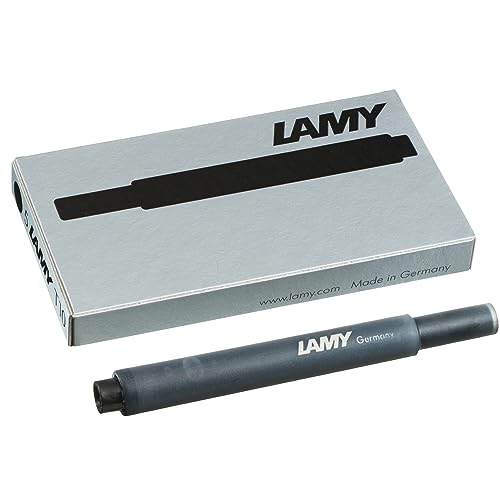 LAMY T 10 Tintenpatrone schwarz mit großem Tintenvorrat - geeignet für alle Lamy Patronenfüllhaltermodelle - Inhalt 1,25ml je Patrone - 5 Stück pro Päckchen von Lamy