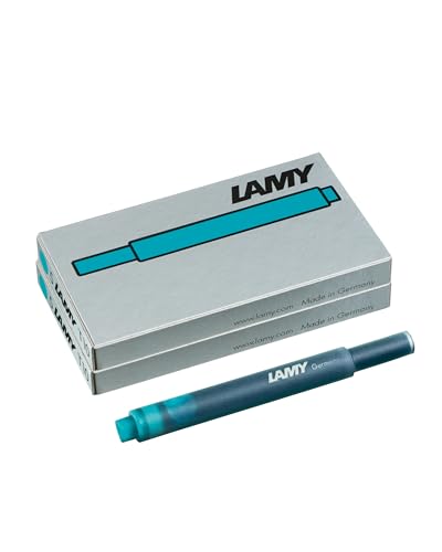 LAMY T10 2er Set Tintenpatronen mit großem Tintenvorrat - geeignet für alle Lamy Patronenfüllhaltermodelle - Inhalt 1,25ml je Patrone - 5 Stück pro Päckchen - Tintenfarbe türkis von Lamy