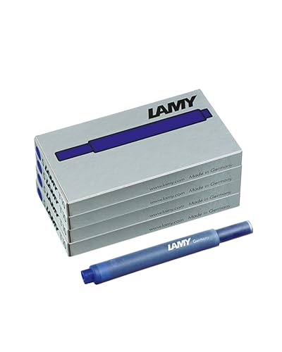 LAMY T10 4er Set Tintenpatronen mit großem Tintenvorrat - geeignet für alle Lamy Patronenfüllhaltermodelle - Inhalt 1,25ml je Patrone - 5 Stück pro Päckchen - Tintenfarbe blau von Lamy
