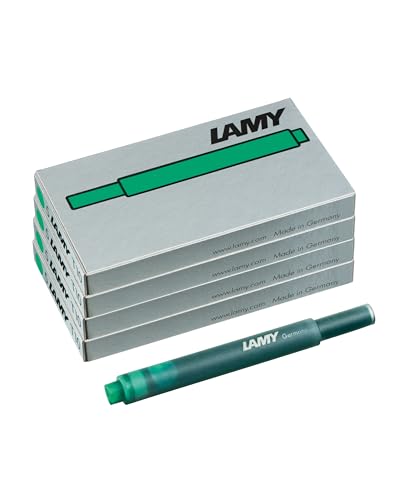LAMY T10 4er Set Tintenpatronen mit großem Tintenvorrat - geeignet für alle Lamy Patronenfüllhaltermodelle - Inhalt 1,25ml je Patrone - 5 Stück pro Päckchen - Tintenfarbe grün von Lamy