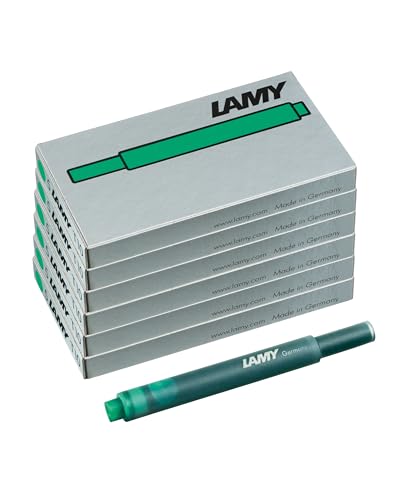 LAMY T10 6er Set Tintenpatronen mit großem Tintenvorrat - geeignet für alle Lamy Patronenfüllhaltermodelle - Inhalt 1,25ml je Patrone - 5 Stück pro Päckchen - Tintenfarbe grün von Lamy